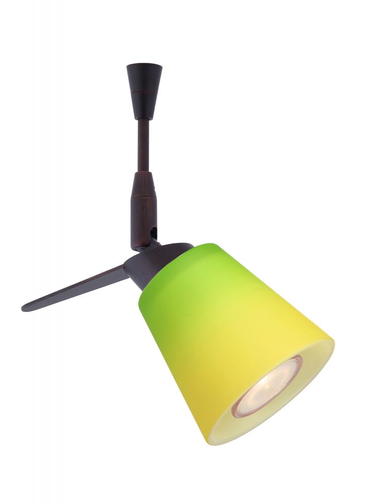 Besa Spotlight With 6" Stem Canto 3 Bronze Bicolor Green/Yellow 1x35W Halogen Mr11