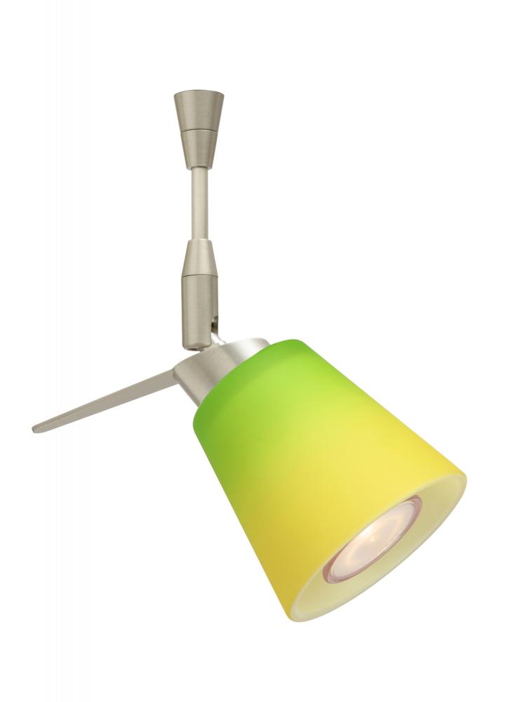 Besa Spotlight With 6" Stem Canto 3 Satin Nickel Bicolor Green/Yellow 1x35W Halogen M