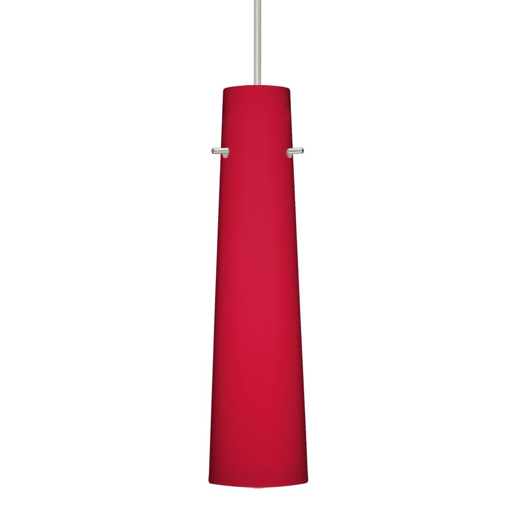 Besa Camino Pendant for Multiport Canopy Satin Nickel Ruby Matte 1x50W Halogen, 277V, 0-10