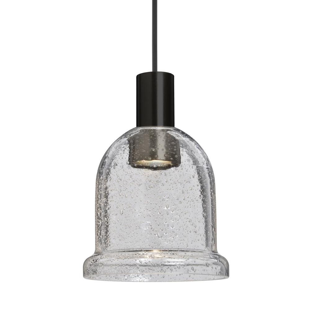 Besa Kiba Pendant For Multiport Canopy, Clear Bubble, Black Finish, 1x3W LED