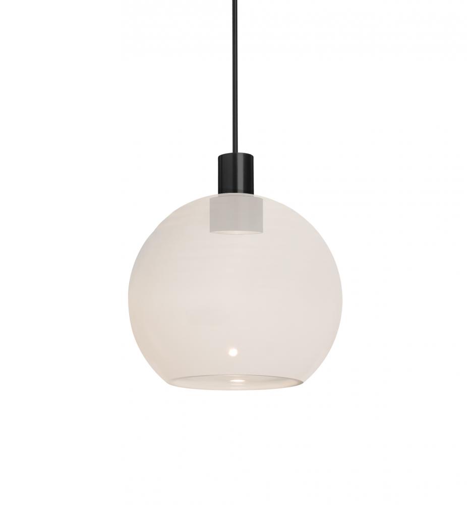 Besa, Newton 6 Cord Pendant for Multiport Canopy, Milky White, Black Finish, 1x3W LED