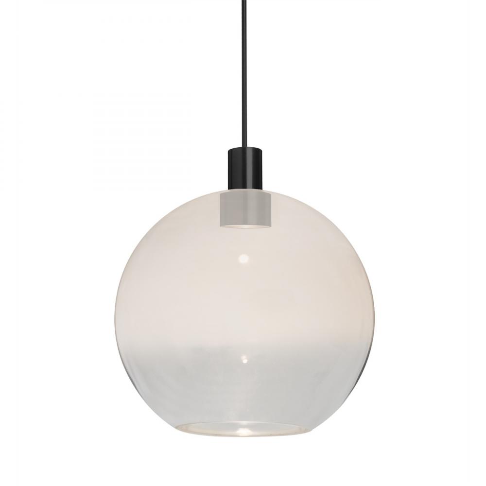 Besa, Newton 8 Cord Pendant for Multiport Canopy, Milky White/Clear, Black Finish, 1x3W LED