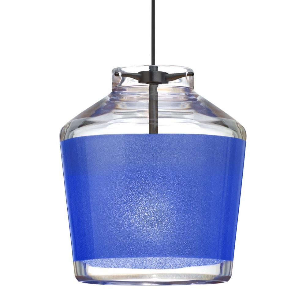 Besa Pendant For Multiport Canopy Pica 6 Black Finish, Blue Sand 1x5W LED