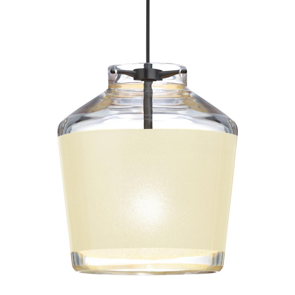 Besa Pendant For Multiport Canopy Pica 6 Black Finish, Creme Sand 1x5W LED