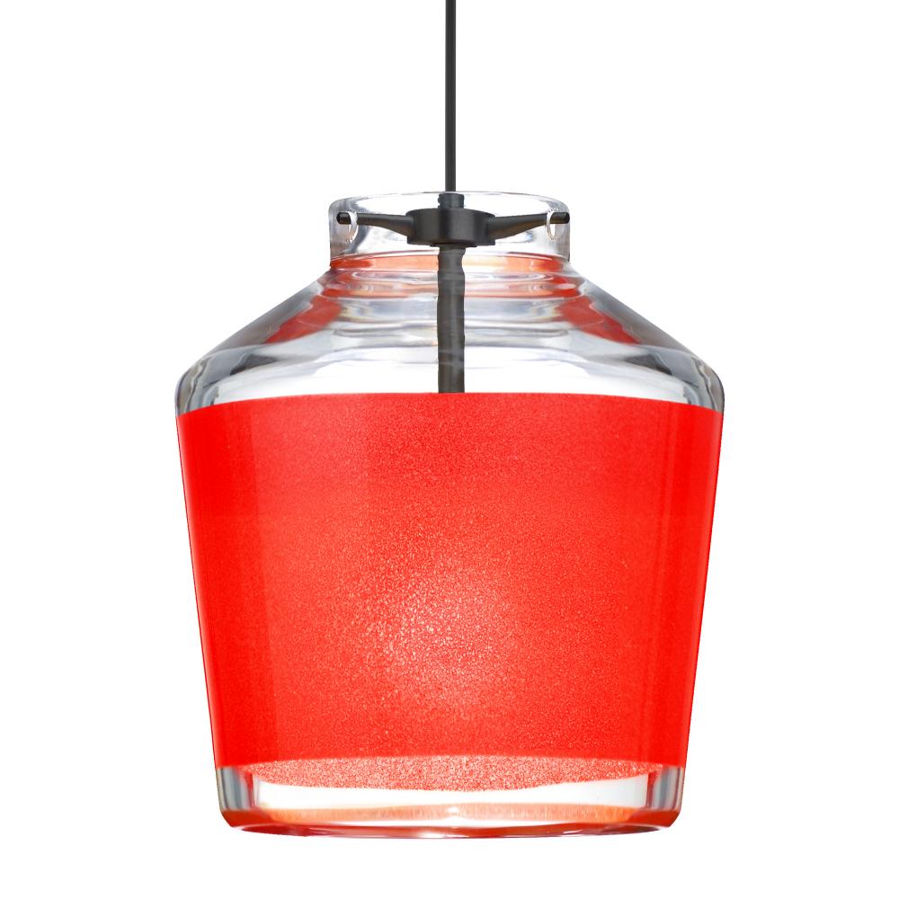 Besa Pendant For Multiport Canopy Pica 6 Black Finish, Red Sand 1x5W LED