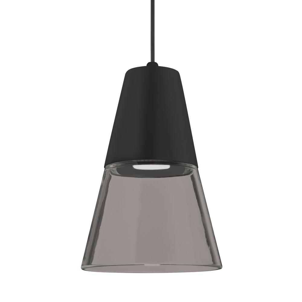 Besa Timo 6 Pendant For Multiport Canopies,Smoke/Black, Black Finish, 1x9W LED