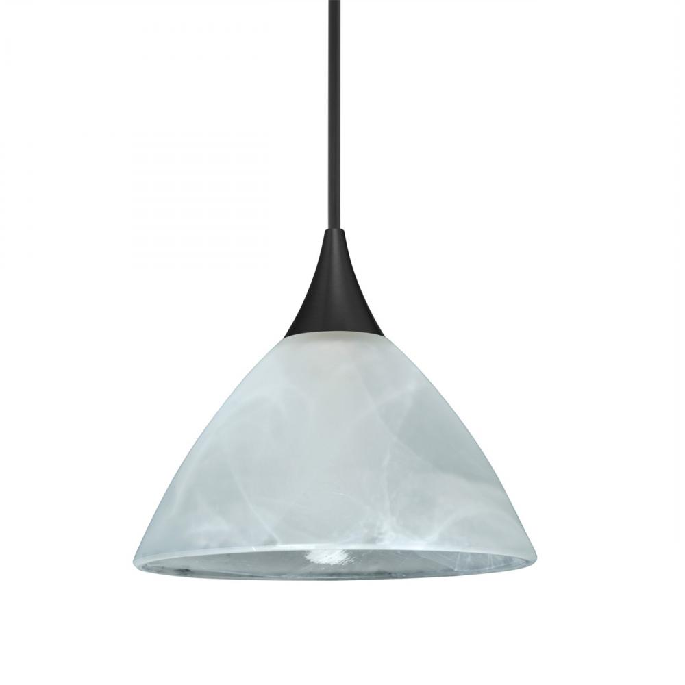 Besa Pendant Domi, Black Finish, Marble 1x5W LED