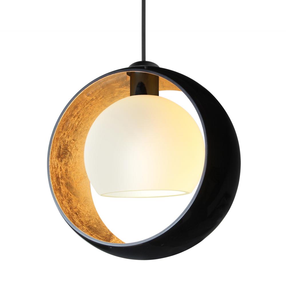 Besa Pendant Pogo, Black Finish, Black/Inner Gold 1x5W LED