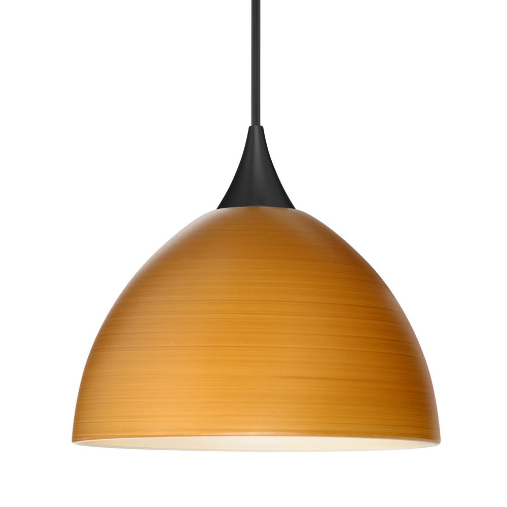 Besa Pendant Brella, Black Finish, Oak 1x5W LED