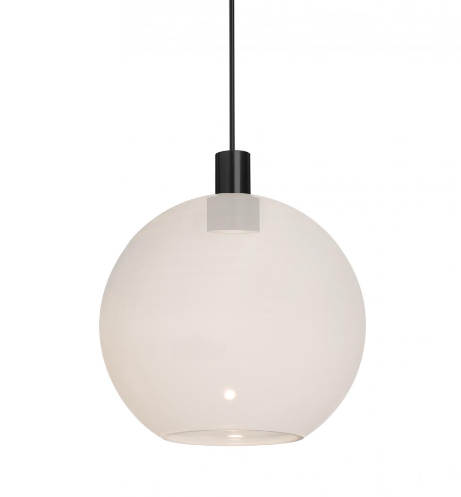 Besa, Newton 8 Cord Pendant, Milky White, Black Finish, 1x3W LED