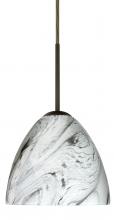 Besa Lighting 1BT-7572MG-MED-BR - Besa Sasha Pendant Bronze Marble Grigio 1x50W B10 Med