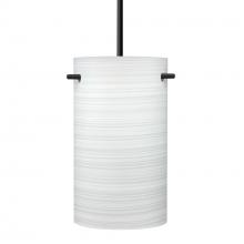 Besa Lighting 1JC-4005KR-LED-BK - Besa Tamburo 5 Pendant, Chalk, Black Finish, 1x11W LED