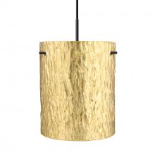 Besa Lighting 1JC-4006GS-LED-BK - Besa Tamburo 8 Pendant, Stone Gold Foil Black Finish, 1x11W LED