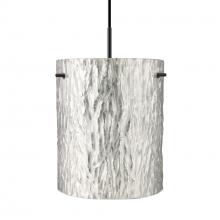 Besa Lighting 1JC-4006SS-LED-BK - Besa Tamburo 8 Pendant, Stone Gold Foil Black Finish, 1x11W LED