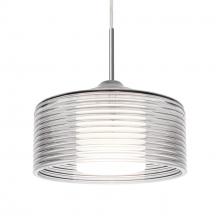 Besa Lighting 1JC-BELUCL-LED-SN - Besa Belu Pendant, Clear Shade, Black Finish, 1x5W LED