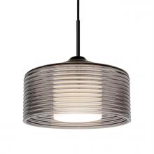 Besa Lighting 1JC-BELUSM-LED-BK - Besa Belu Pendant, Smoke Shade, Black Finish, 1x5W LED