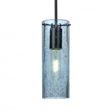 Besa Lighting 1JC-JUNI10BL-EDIL-BK - Besa, Juni 10 Cord Pendant, Blue Bubble, Black, 1x4W LED Filament