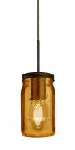 Besa Lighting 1JC-MILO4AM-EDIL-BR - Besa Pendant Milo 4 Bronze Amber 1x5W LED Filament