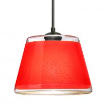 Besa Lighting 1JC-PIC9RD-LED-BK - Besa Pendant Pica 9 Black Red Sand 1x9W LED