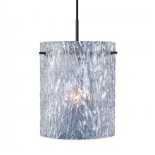 Besa Lighting 1JT-400600-LED-BK - Besa Tamburo 8 Pendant, Clear Stone, Black Finish, 1x11W LED