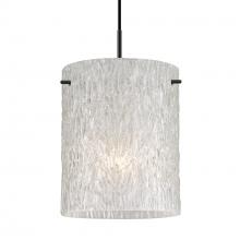 Besa Lighting 1JT-4006GL-LED-BK - Besa Tamburo 8 Pendant, Glitter Stone, Black Finish, 1x11W LED