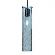 Besa Lighting 1JT-JUNI16BL-EDIL-BK - Besa, Juni 16 Cord Pendant, Blue Bubble, Black, 1x4W LED Filament