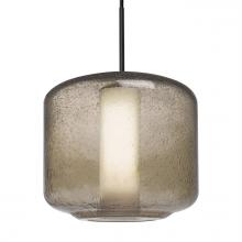 Besa Lighting 1JT-NILES10SO-LED-BK - Besa Niles 10 Pendant, Smoke Bubble/Opal, Black Finish, 1x5W LED