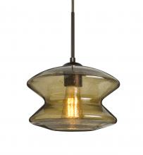 Besa Lighting 1JT-ZENLT-EDIL-BR - Besa, Zen Cord Pendant, Latte Bubble, Bronze Finish, 1x8W LED Filament