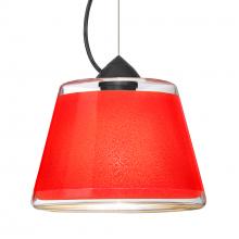 Besa Lighting 1KX-PIC9RD-LED-BK - Besa Pica 9 Pendant 1Kx Red Sand Black 1x9W LED