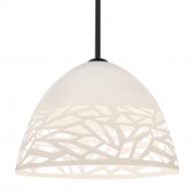 Besa Lighting 1TT-KIEVWH-LED-BK - Besa Kiev Stem Pendant, White, Black Finish, 1x9W LED