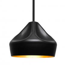 Besa Lighting 1TT-LOTUS-LED-BK - Besa Lotus Stem Pendant, Black Finish, 1x9W LED