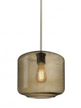 Besa Lighting 1TT-NILES10SM-EDIL-SN-L - Besa Niles 10 Pendant, Smoke Bubble, Satin Nickel Finish, 1x4W LED Filament, 15Ft. Co