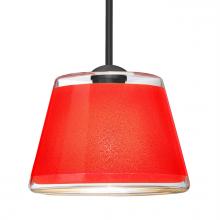 Besa Lighting 1TT-PIC9RD-LED-BK - Besa Pendant Pica 9 Black Red Sand 1x9W LED