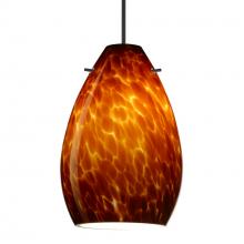 Besa Lighting 1XC-171318-LED-BK - Besa Pendant Pera 6, Black Finish, Amber Cloud 1x5W LED