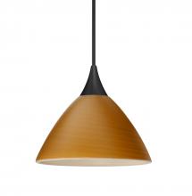 Besa Lighting 1XC-1743OK-LED-BK - Besa Pendant Domi, Black Finish, Oak 1x6W LED