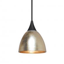 Besa Lighting 1XC-1758GF-LED-BK - Besa Divi Pendant, Gold Foil, Black Finish, 1x9W LED