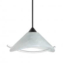 Besa Lighting 1XC-181304-LED-BK - Besa Pendant Hoppi, Black Finish, Marble/Clear 1x3W LED