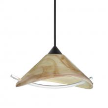 Besa Lighting 1XC-181305-LED-BK - Besa Pendant Hoppi, Black Finish, Mocha/Clear 1x3W LED