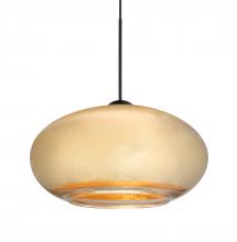 Besa Lighting 1XC-2492GF-LED-BK - Besa Pendant Brio 7, Black Finish, Gold Foil 1x6W LED