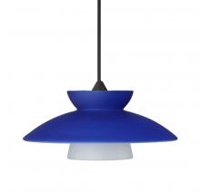 Besa Lighting 1XC-271823-LED-BK - Besa Pendant Trilo 7, Black Finish, Blue Matte 1x5W LED