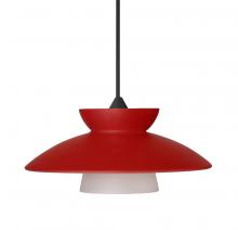 Besa Lighting 1XC-271831-LED-BK - Besa Pendant Trilo 7, Black Finish, Red Matte 1x5W LED