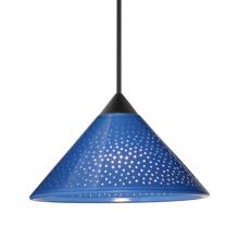 Besa Lighting 1XC-282484-LED-BK - Besa Pendant Kona, Black Finish, Blue Starpoint 1x5W LED