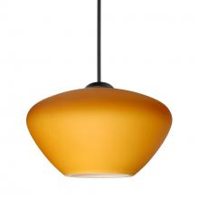 Besa Lighting 1XC-541080-LED-BK - Besa Pendant Peri, Black Finish, Amber Matte 1x5W LED