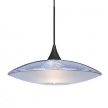 Besa Lighting 1XC-6294BL-LED-BK - Besa Pendant Spazio, Black Finish, Blue/Frost 1x5W LED