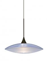 Besa Lighting 1XC-6294BL-LED-BR - Besa Pendant Spazio Bronze Blue/Frost 1x5W LED