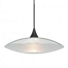 Besa Lighting 1XC-6294CL-LED-BK - Besa Pendant Spazio, Black Finish, Clear/Frost 1x5W LED