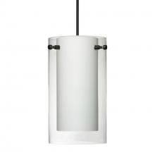 Besa Lighting 1XC-C44007-LED-BK - Besa Pendant Pahu 4, Black Finish, Clear/Opal 1x5W LED