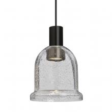 Besa Lighting 1XC-KIBACL-LED-BK - Besa Kiba Pendant, Clear Bubble, Black Finish, 1x3W LED