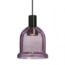 Besa Lighting 1XC-KIBAPL-LED-BK - Besa Kiba Pendant, Plum Bubble, Black Finish, 1x3W LED