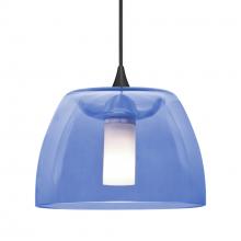 Besa Lighting 1XC-SPURBL-LED-BK - Besa Spur Pendant, Blue, Black Finish, 1x3W LED